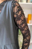 Lace Body Skim Top Black
